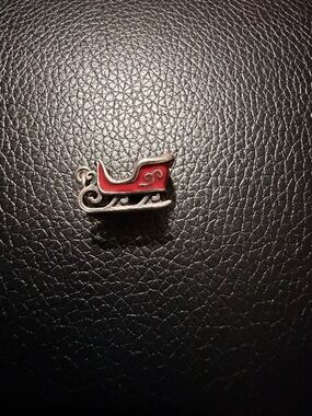 James Avery Red and Silver Sleigh Charm